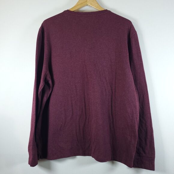 UNTUCKit Grassi Burgundy Henley Button Up Mens 2XL Front Long Sleeve - Picture 3 of 8